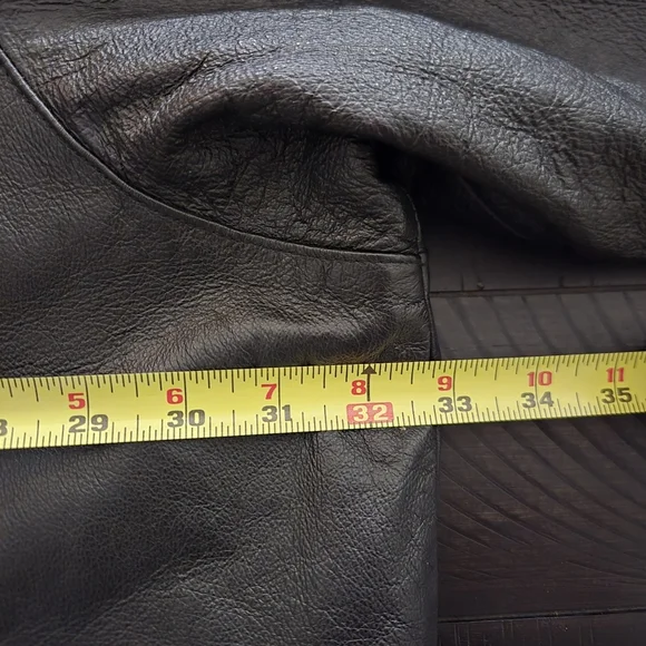 Harbor Bay Genuine Leather Black Biker Outlaw Jacket 4XL Tall - Picture 10 of 11